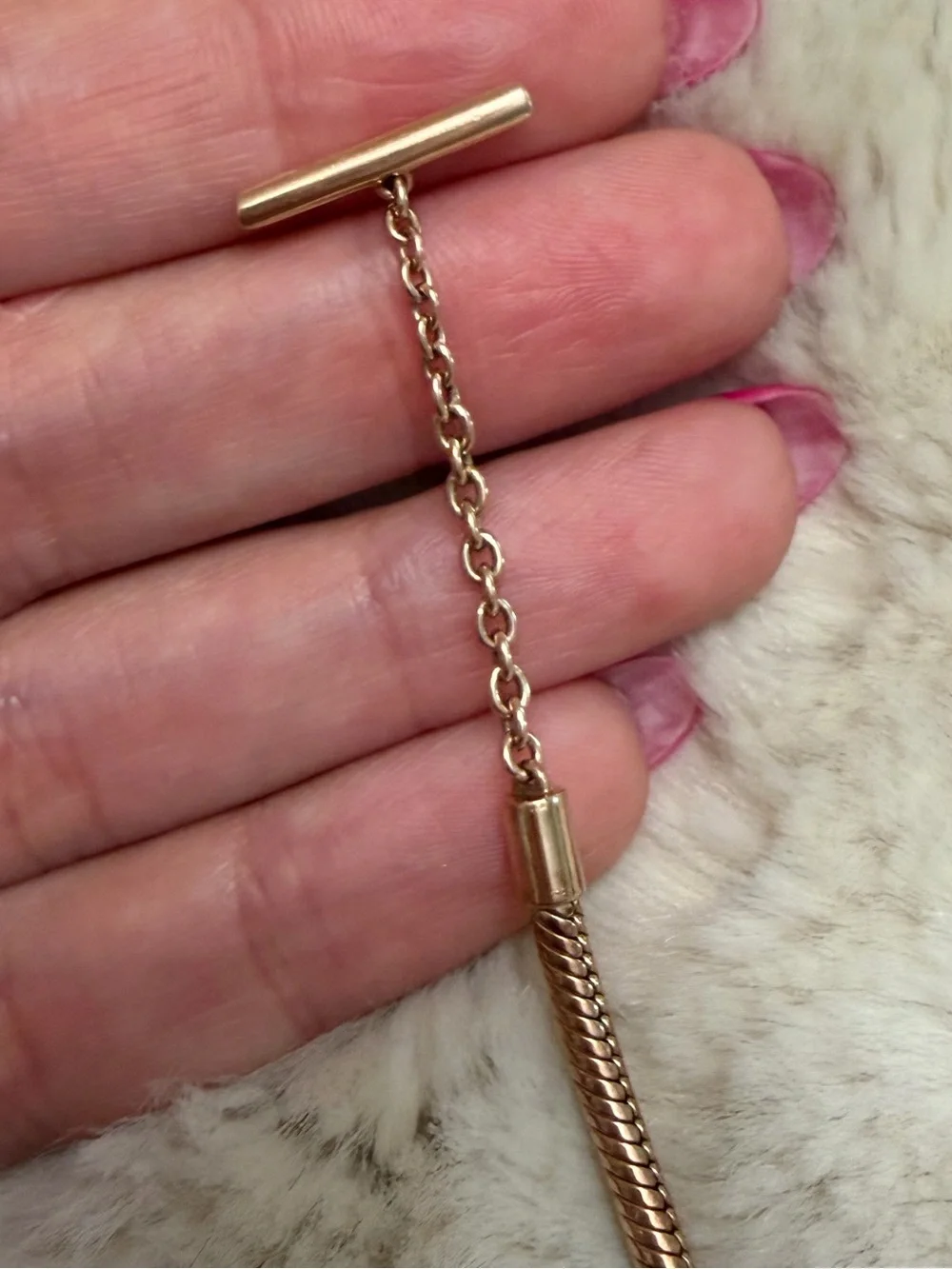 Pandora Rose Gold Snake Chain Bracelet with Heart Toggle